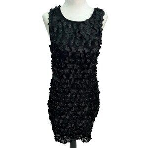VERO Moda🖤Black Shift Dress Flower Appliques Size Small